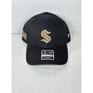 Fanatics NHL Seattle Kraken Military Appreciation Adjustable Black Hat NWT